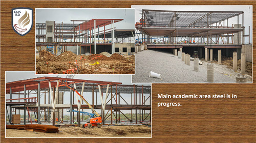 Main academic area steel is in progess